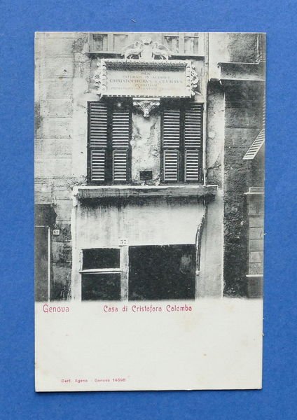 Cartolina Genova - Casa di Cristoforo Colombo - 1905 ca..