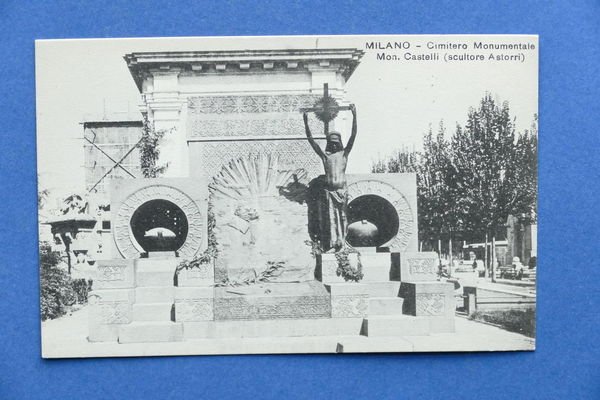 Cartolina Milano - Cimitero Monumentale - Monumento Castelli - 1920 …
