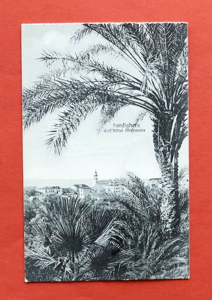 Cartolina Bordighera dall'Hotel Miramare - 1915 ca..