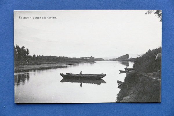 Cartolina Firenze - L'Arno alle Cascine - 1910 ca..