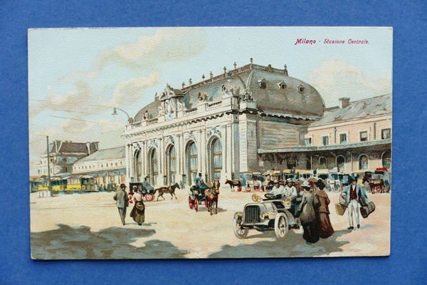 Cartolina Milano - Stazione Centrale - 1910 ca..