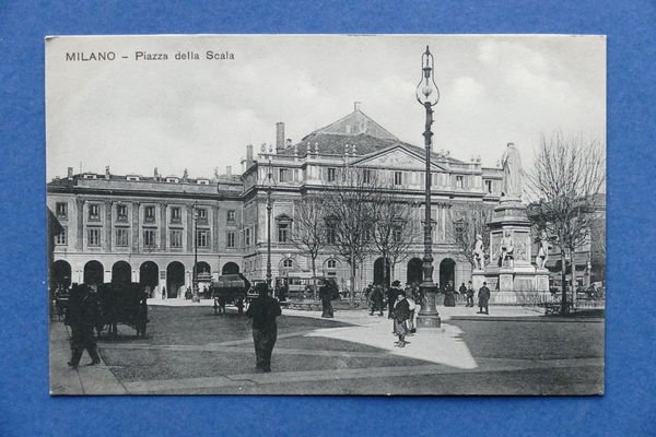 Cartolina Milano - Piazza della Scala 1910 ca.