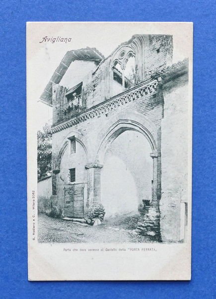 Cartolina Avigliana - Porta che dava accesso al Castello detta …