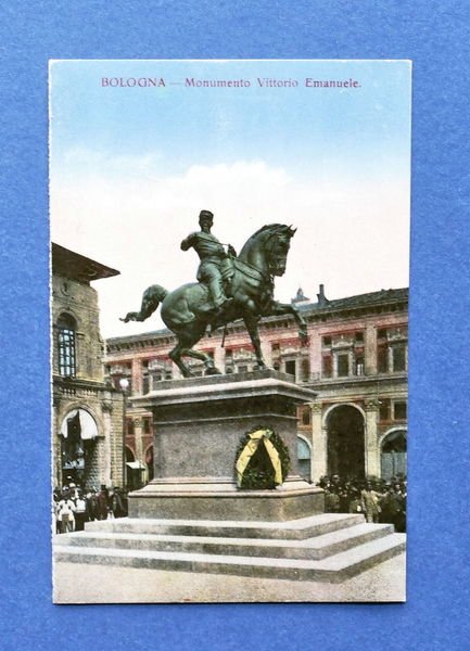 Cartolina Bologna - Monumento Vittorio Emanuele - 1915 ca. | Immagine principale