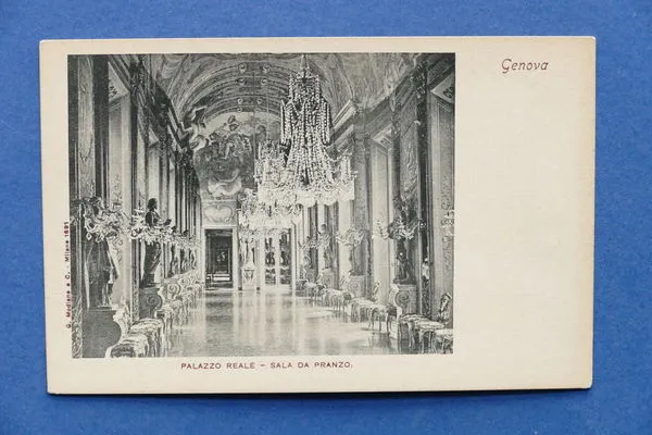 Cartolina Genova - Palazzo Reale - Sala da Pranzo - …