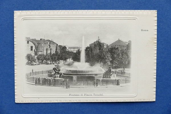Cartolina Roma - Fontana di Piazza Termini - 1905 ca. | Immagine principale