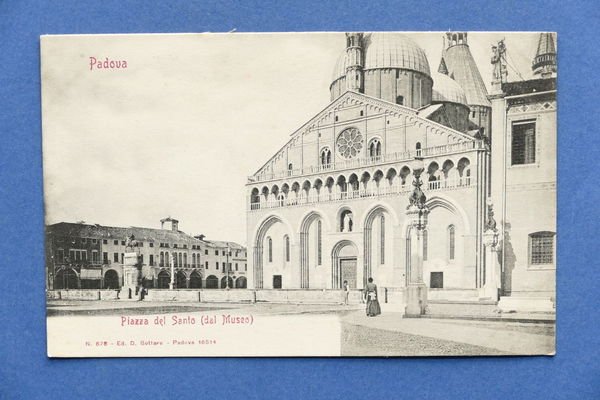 Cartolina Padova - Piazza del Santo - 1900 ca. | Immagine principale