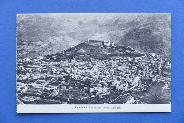 Cartolina Assisi - Panorama preso dall'alto - 1915 ca.