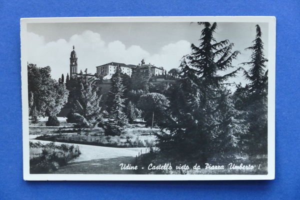 Cartolina Udine - Castello visto da Piazza Umberto I - …