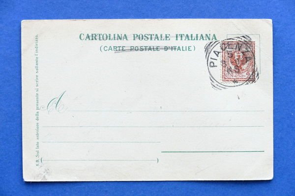 Cartolina Piacenza - Ponte di ferro sul Po - 1902