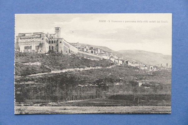 Cartolina Assisi - S. Francesco e panorama della città veduti …