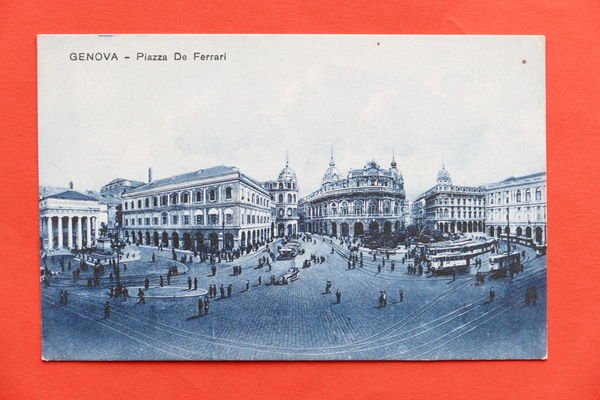 Cartolina Genova - Piazza de Ferrari - 1915 ca.