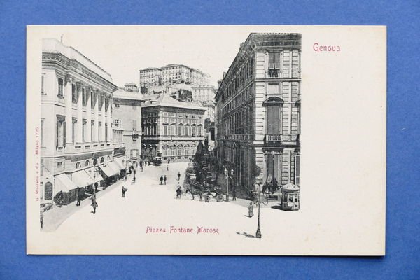 Cartolina Genova - Piazza Fontana Marose - 1900 ca.