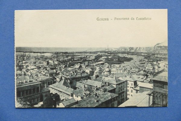 Cartolina Genova - Panorama da Castelletto - 1910 ca.