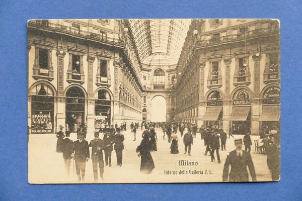 Cartolina Milano - Interno della Galleria Vittorio Emanuele - 1910 …