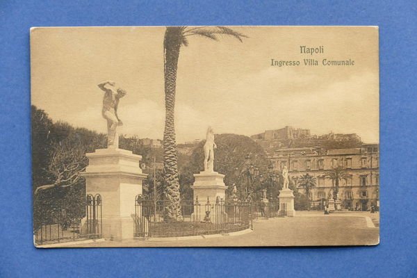 Cartolina Napoli - Ingresso Villa Comunale - 1910 ca.