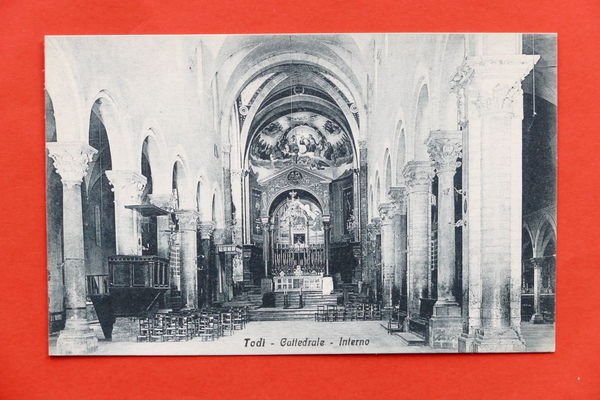 Cartolina Todi - Cattedrale - Interno - 1915 ca.