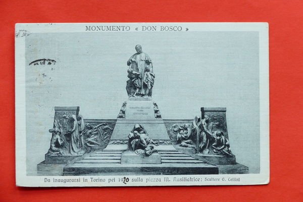 Cartolina Torino - Monumento a Don Bosco - 1920.