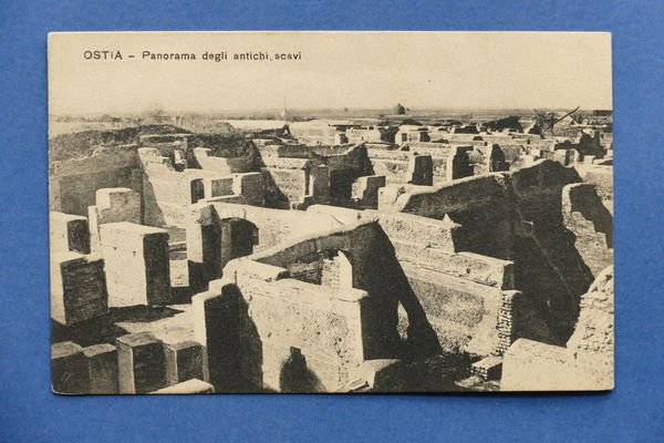 Cartolina Ostia - Panorama degli antichi scavi - 1910 ca.