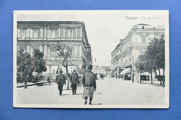 Cartolina Taranto - Via Archita - 1910 ca..