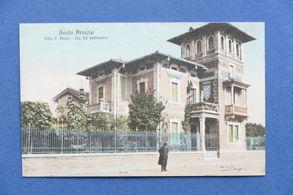 Cartolina Busto Arsizio - Villa E. Pozzi - Via XX …