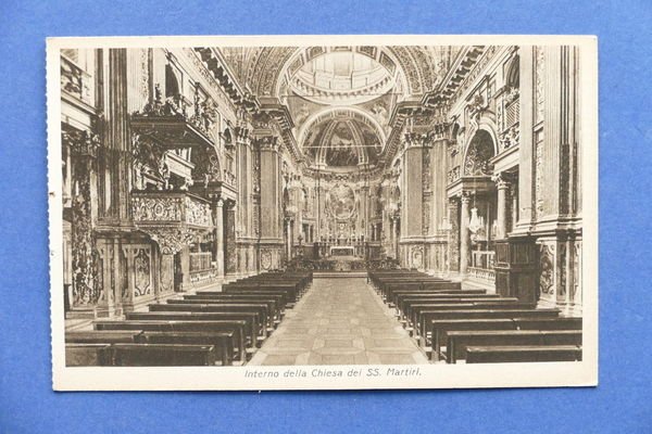 Cartolina Torino Interno della Chiesa dei SS. Martiri 1930 ca.