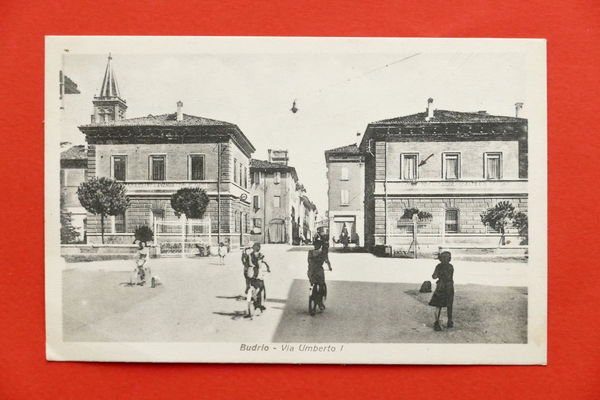Cartolina Budrio - Via Umberto I - 1948