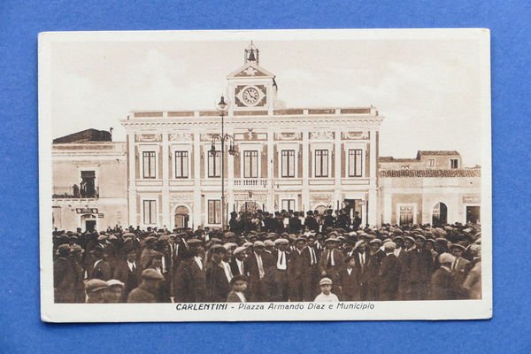 Cartolina Carlentini - Piazza Armando Diaz e Municipio - 1930 …