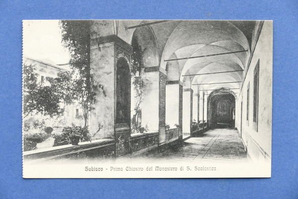 Cartolina Subiaco - Primo Chiostro del Monastero di S. Scolastica …