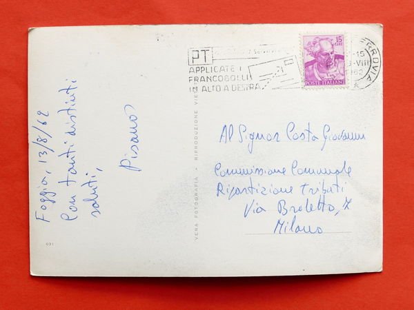 Cartolina Foggia - Fontana di Piazza Vittorio Veneto e Viale …