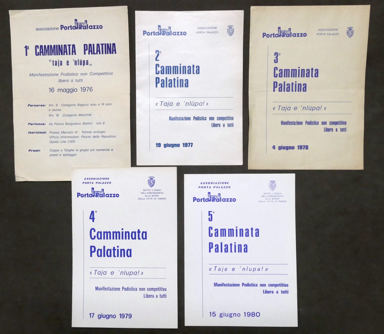 5 Volantini Associazione Porta Palazzo - Torino - Camminata Palatina …