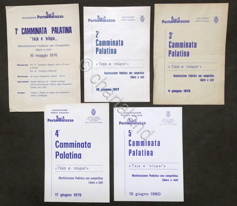 5 Volantini Associazione Porta Palazzo - Torino - Camminata Palatina …