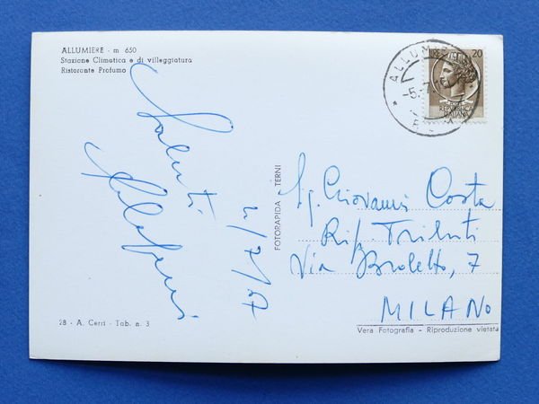 Cartolina Allumiere - Faggeto - Ristorante Profumo - 1967.