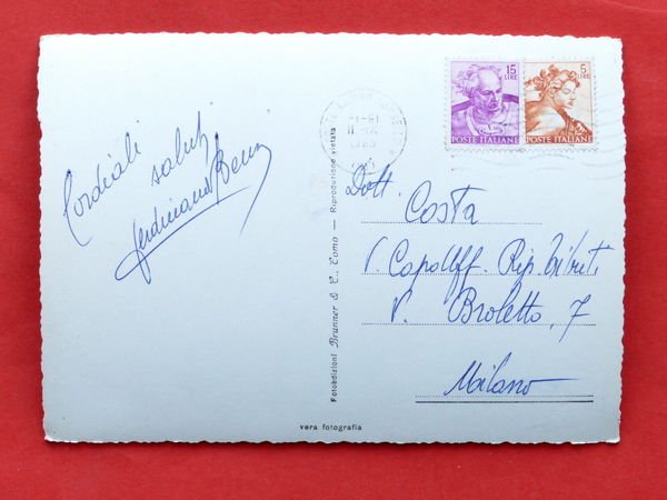 Cartolina Lago Maggiore - Isola Superiore - Arrivo del battello …