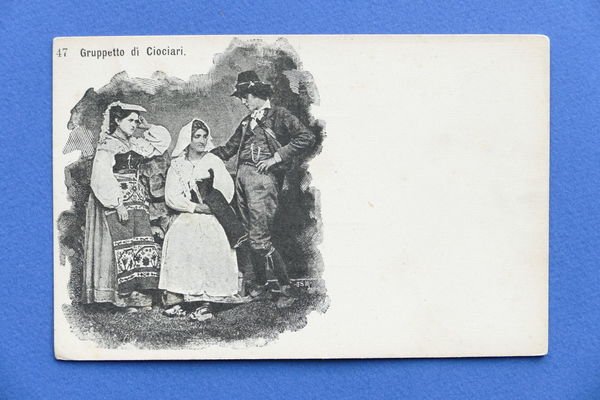 Cartolina Costumi - Gruppetto di Ciociari - 1900 ca..