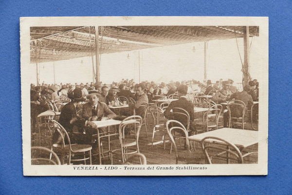 Cartolina Venezia Lido - Terrazza del Grande Stabilimento - 1920 …