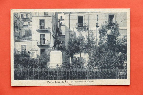 Cartolina Porto Empedocle - Monumento ai Caduti - 1941.