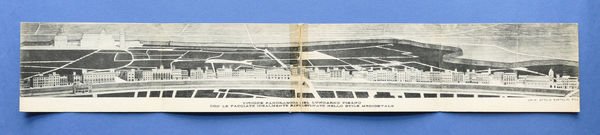 Cartolina quadrupla - Visione panoramica del Lungarno Pisano - 1930.