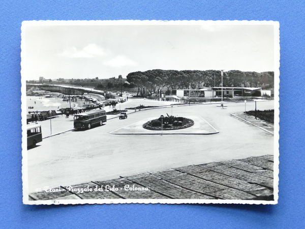 Cartolina Trani - Piazzale del Lido - Colonna - 1955
