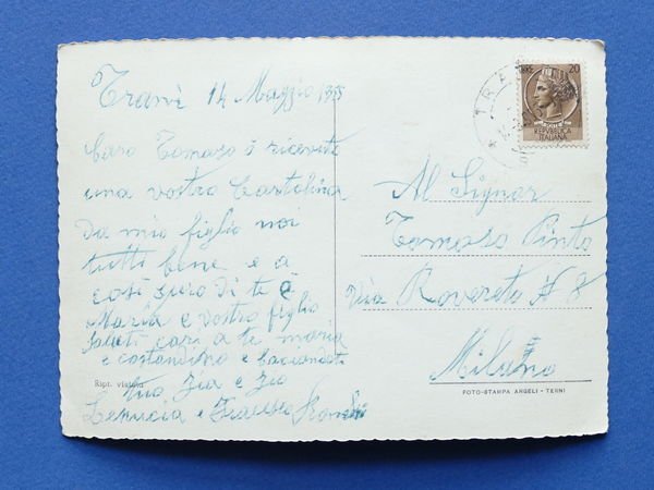 Cartolina Trani - Piazzale del Lido - Colonna - 1955