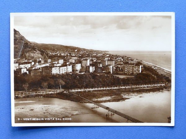 Cartolina Ventimiglia vista dal Cavo - 1939