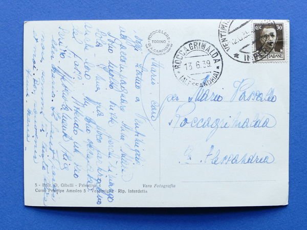 Cartolina Ventimiglia vista dal Cavo - 1939