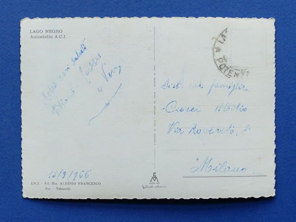 Cartolina Lago Negro - Autostello A.C.I. - 1966