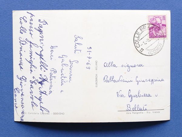 Cartolina Giovenzana - Colle Brianza - 1963