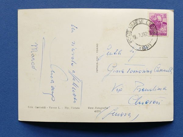 Cartolina Varese Ligure - Castello dei Fieschi - 1962