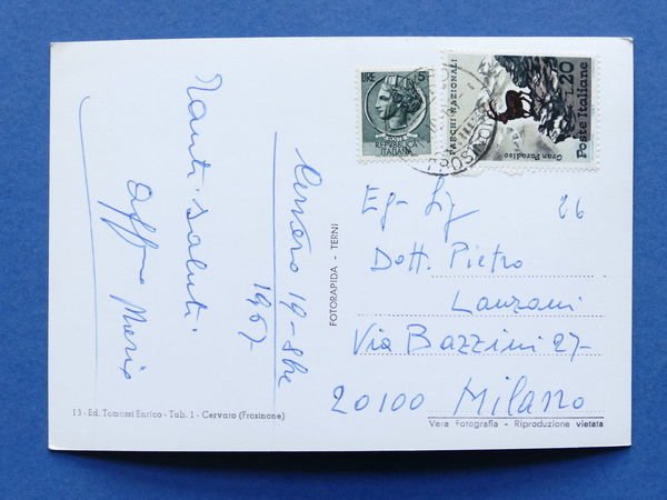 Cartolina Cervaro - Parco di Largo campo - 1967 | Immagine Gallery 2