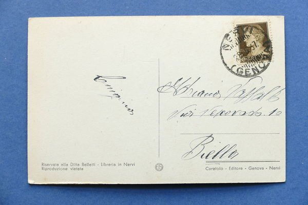 Cartolina Genova Nervi - Il porticciolo col Collegio Emiliani - …