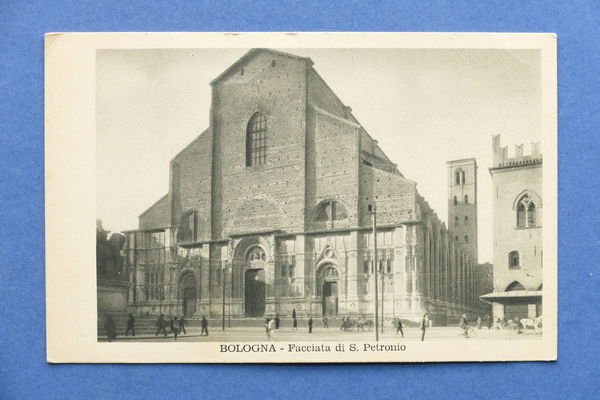 Cartolina Bologna - Facciata di S. Petronio - 1915 ca. | Immagine principale