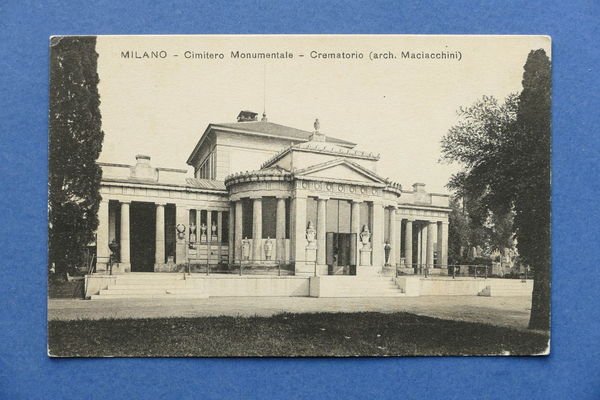 Cartolina Milano - Cimitero Monumentale - Crematorio - 1910 ca.