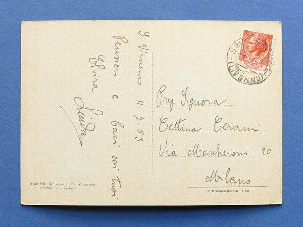 Cartolina S. Vincenzo - Tennis - 1953